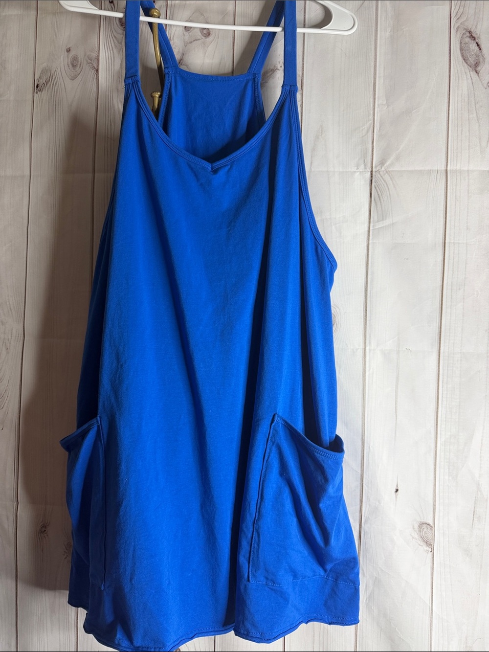 Blue Women's Pocket Tank Dress/romper 2x 1131
